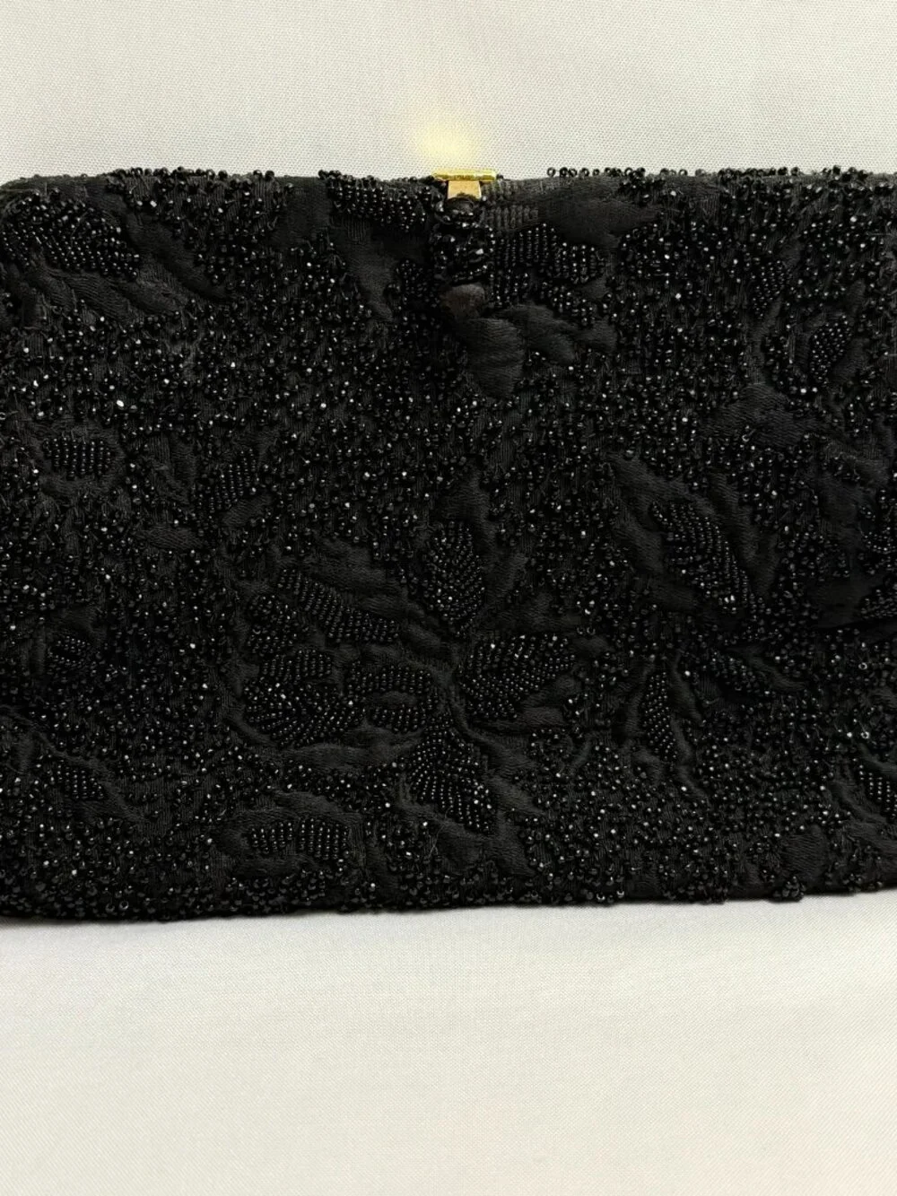 Koret Trésor Black Beaded Evening Clutch – Vintage Designer Elegant Bag
